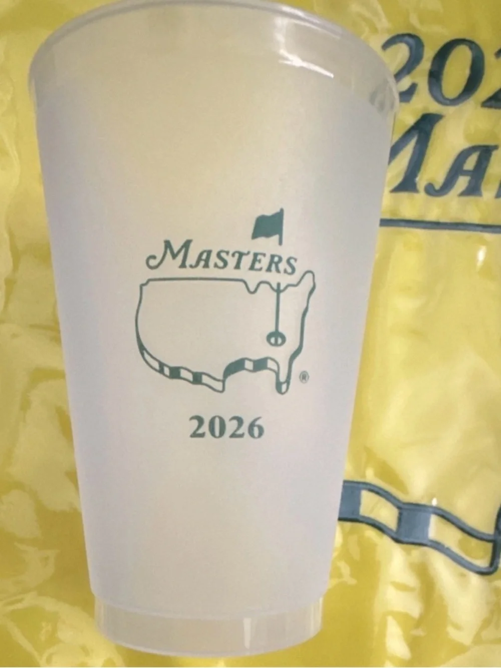 Masters 2026 Beverage Cups Set Green/Frosted White Golf Souvenir Set of 4 - Picture 2 of 6